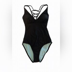 Prana- Black Strappy One-Piece Swimsuit